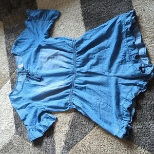 Justice Romper Girls Size 18 Chambray Blue ruffle